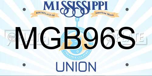 MGB96S Mississippi License Plate