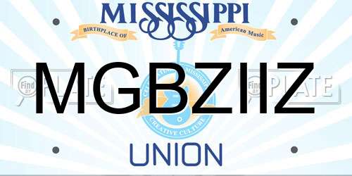 MGBZIIZ Mississippi License Plate