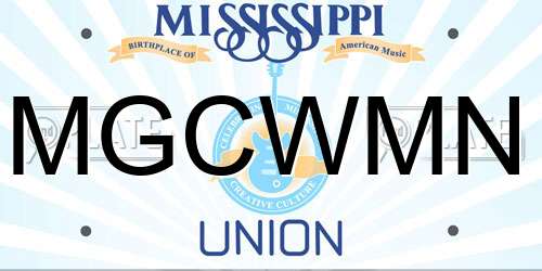 MGCWMN Mississippi License Plate