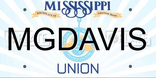 MGDAVIS Mississippi License Plate