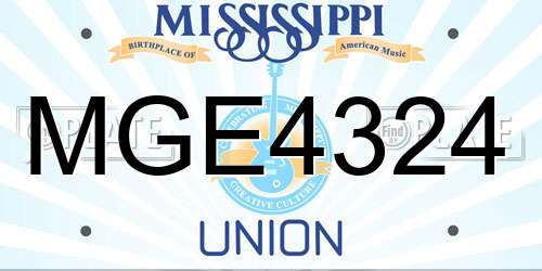 MGE4324 Mississippi License Plate