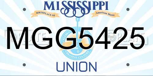 MGG5425 Mississippi License Plate