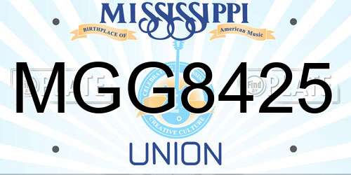MGG8425 Mississippi License Plate