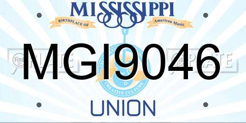 MGI9046 Mississippi License Plate