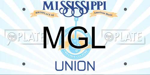 MGL Mississippi License Plate