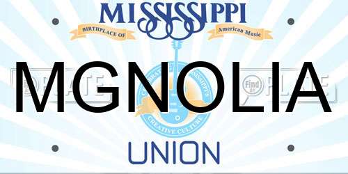 MGNOLIA Mississippi License Plate