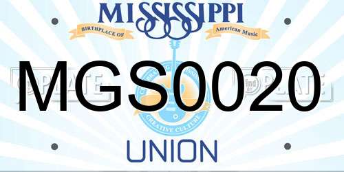 MGS0020 Mississippi License Plate