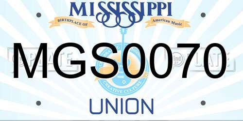 MGS0070 Mississippi License Plate