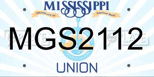 MGS2112 Mississippi License Plate