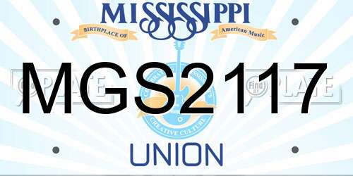 MGS2117 Mississippi License Plate