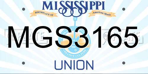 MGS3165 Mississippi License Plate
