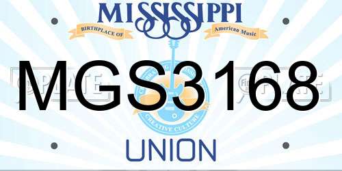 MGS3168 Mississippi License Plate