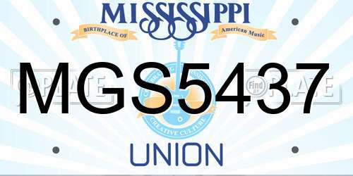 MGS5437 Mississippi License Plate