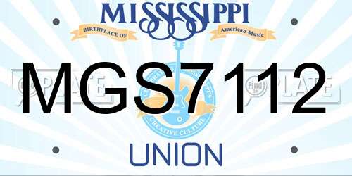 MGS7112 Mississippi License Plate