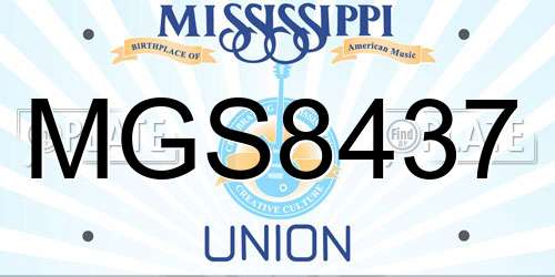MGS8437 Mississippi License Plate