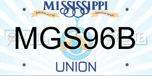 MGS96B Mississippi License Plate