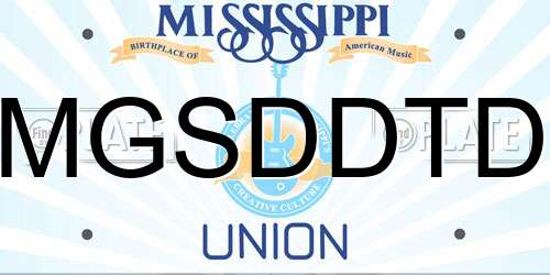 MGSDDTD Mississippi License Plate