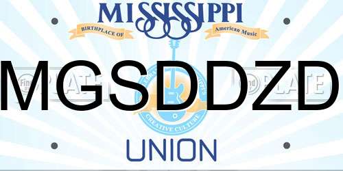 MGSDDZD Mississippi License Plate