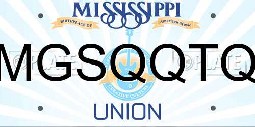 MGSQQTQ Mississippi License Plate