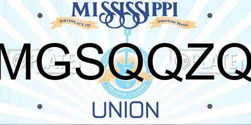 MGSQQZQ Mississippi License Plate