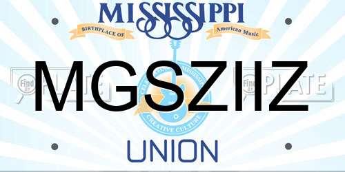 MGSZIIZ Mississippi License Plate