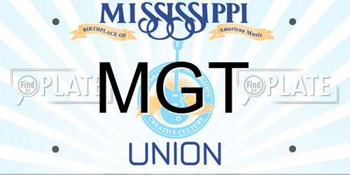MGT Mississippi License Plate