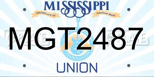 MGT2487 Mississippi License Plate