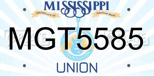 MGT5585 Mississippi License Plate