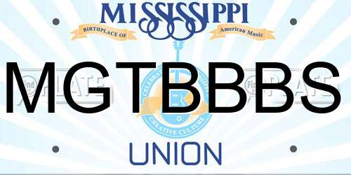 MGTBBBS Mississippi License Plate
