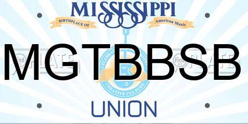 MGTBBSB Mississippi License Plate