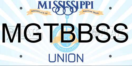 MGTBBSS Mississippi License Plate