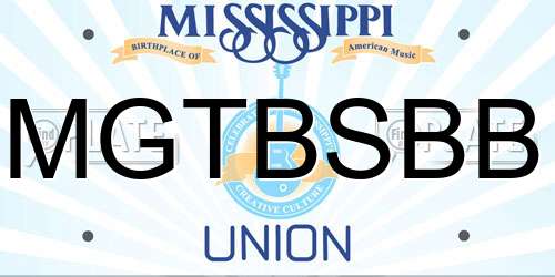 MGTBSBB Mississippi License Plate