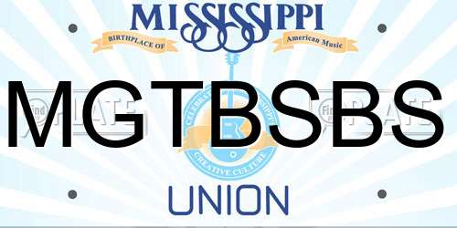 MGTBSBS Mississippi License Plate