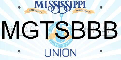 MGTSBBB Mississippi License Plate