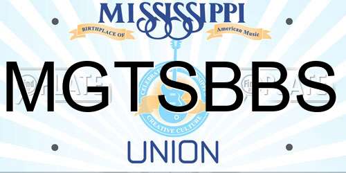 MGTSBBS Mississippi License Plate