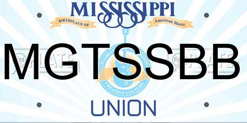 MGTSSBB Mississippi License Plate