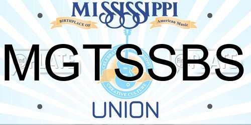 MGTSSBS Mississippi License Plate