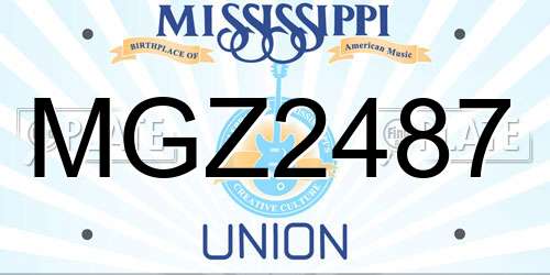 MGZ2487 Mississippi License Plate