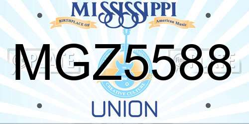 MGZ5588 Mississippi License Plate