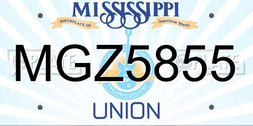 MGZ5855 Mississippi License Plate