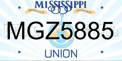 MGZ5885 Mississippi License Plate