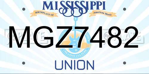 MGZ7482 Mississippi License Plate