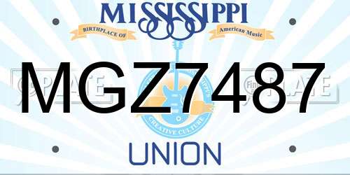 MGZ7487 Mississippi License Plate