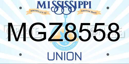 MGZ8558 Mississippi License Plate
