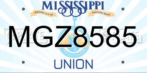 MGZ8585 Mississippi License Plate