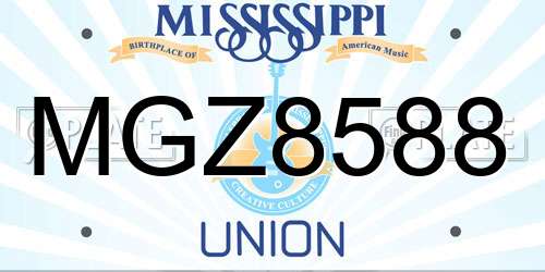 MGZ8588 Mississippi License Plate