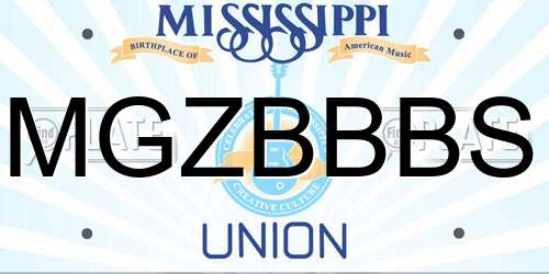 MGZBBBS Mississippi License Plate