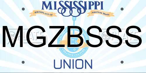 MGZBSSS Mississippi License Plate