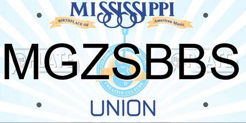 MGZSBBS Mississippi License Plate