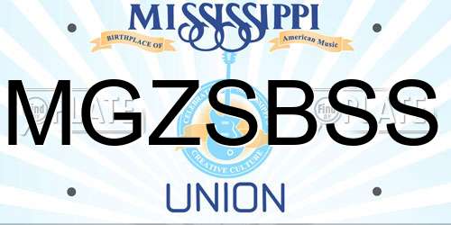 MGZSBSS Mississippi License Plate